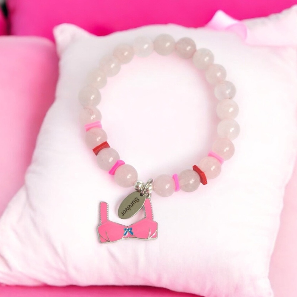BREAST CANCER Pink Awareness Beaded Bracelet